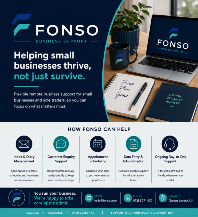 Remote Admin & Business Support for Small Businesses | FONSO
