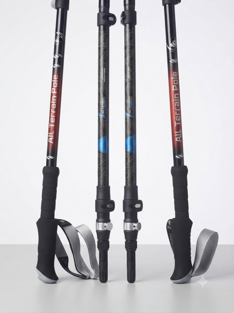 4x Cascade Mountain Tech All-Terrain Trekking Poles - Excellent Condition Hiking Sticks