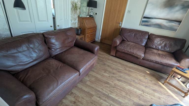 Two leather sofas