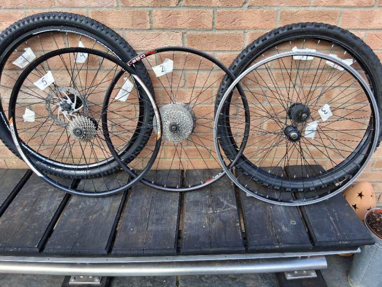 A selection of 26” wheels + tyres