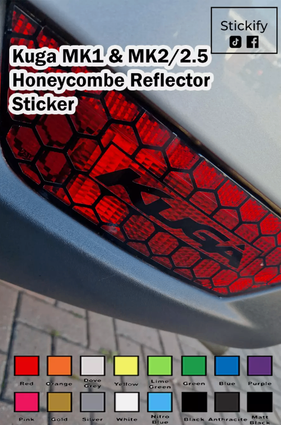 Ford Kuga MK1 And MK2/2.5 Rear Reflector Honeycomb Sticker Pair