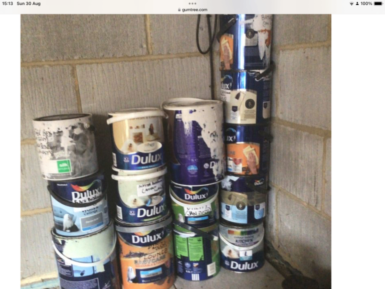 Free Dulux Paint Tins - Various Colours, Good Condition