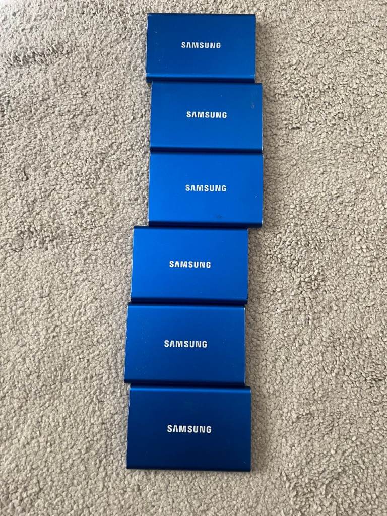 image for Samsung Memory T7 SSD External Portable USB-C Hard Drive - 1 TB - Blue