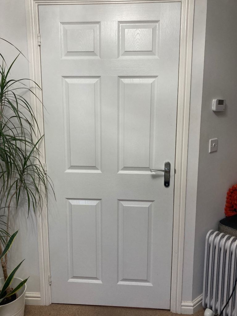 image for Internal doors  white 6 panelled set of 4.