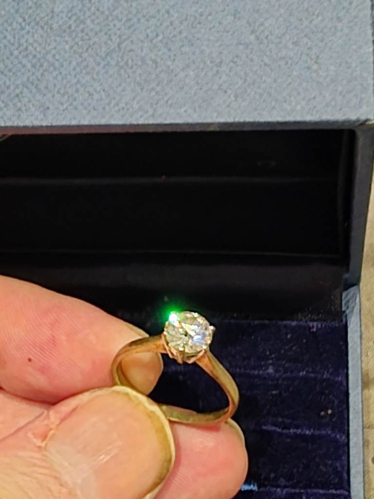 Gold Moissanite Diamond Ring, Brand New