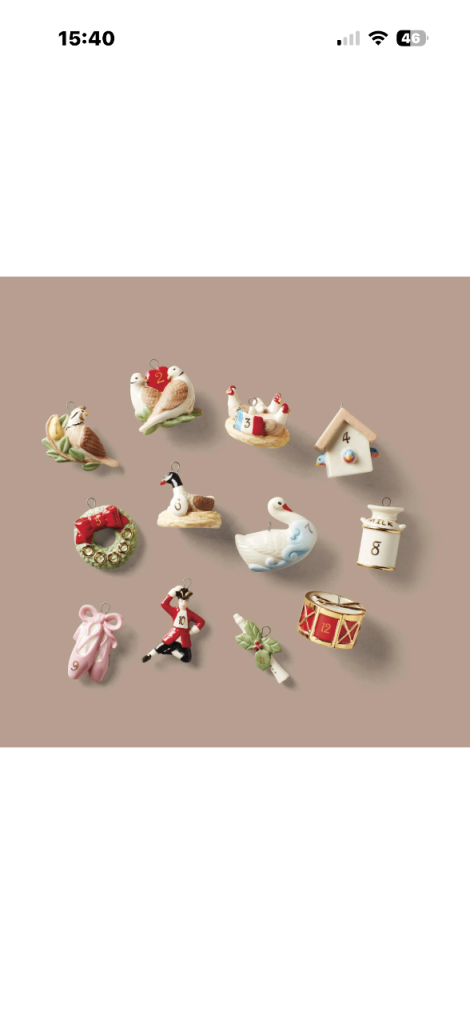 image for Lenox 878893 Twelve Days of Christmas Tree Ornament Set 12-Piece Kitchen