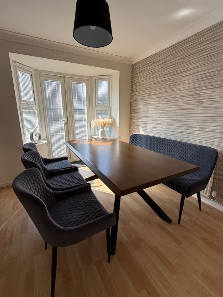 Furniture Village Dining Table Set with Metal Base