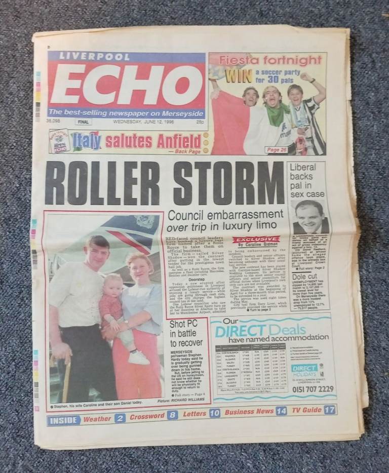 Vintage Liverpool Echo Newspaper -  12/06/1996