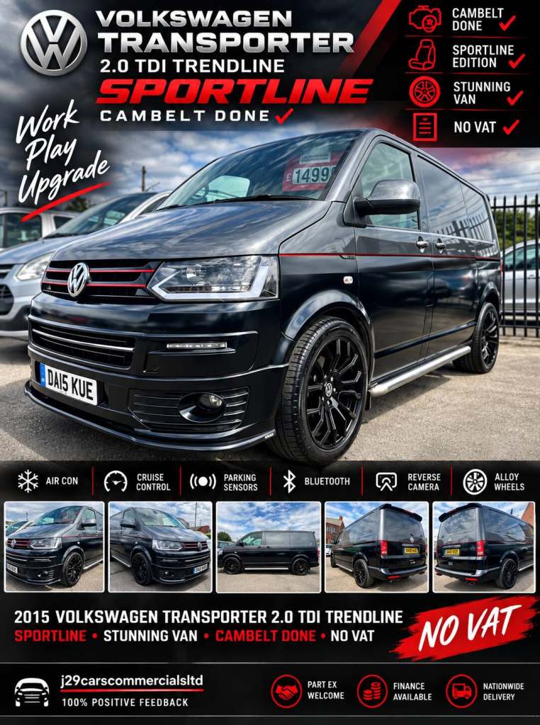 2015 VOLKSWAGON TRANSPORTER 2.0  TRENDLINE STUNNING VAB NEW C/BELT NO VAT