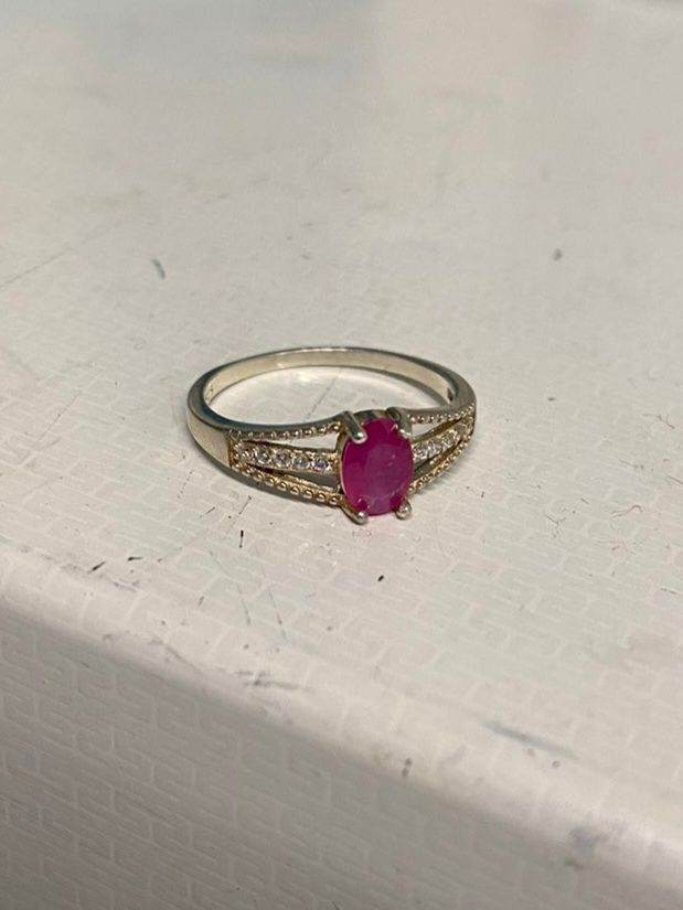 Natural ruby S925 Silver ladies Ring size 6 