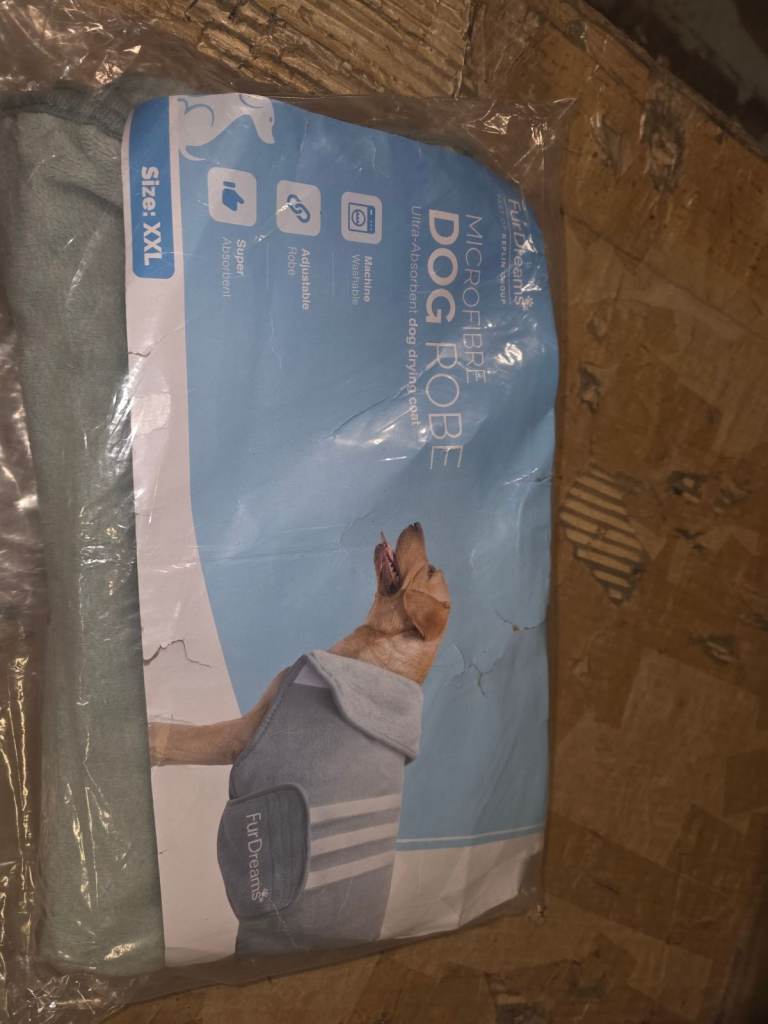 A new still packed Dog Drying Coat XXL- Super Absorbent Dog Towel Robe for Dogs - 