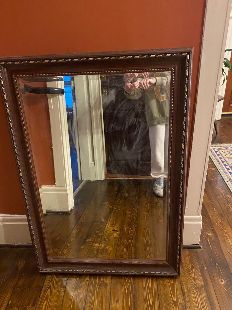 large vintage mirror. 42 x 29 ins. Great frame 