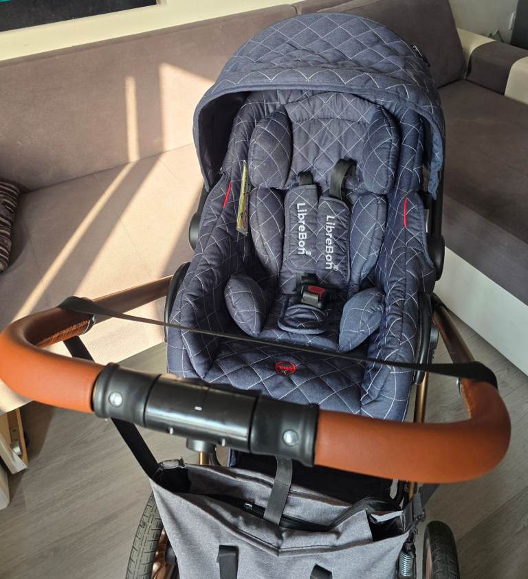 Newborn Baby Pram Pushchair Buggy Stroller 3in1 Travel System Car Seat Included and rocking chair 