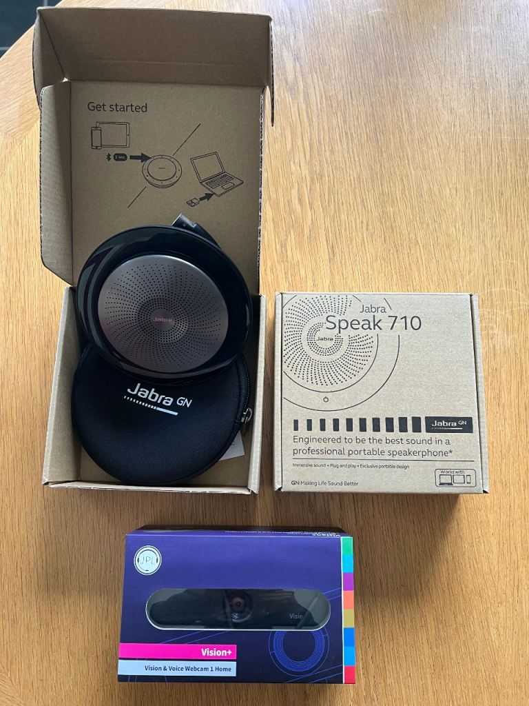 Professional conference speakerphones and webcam