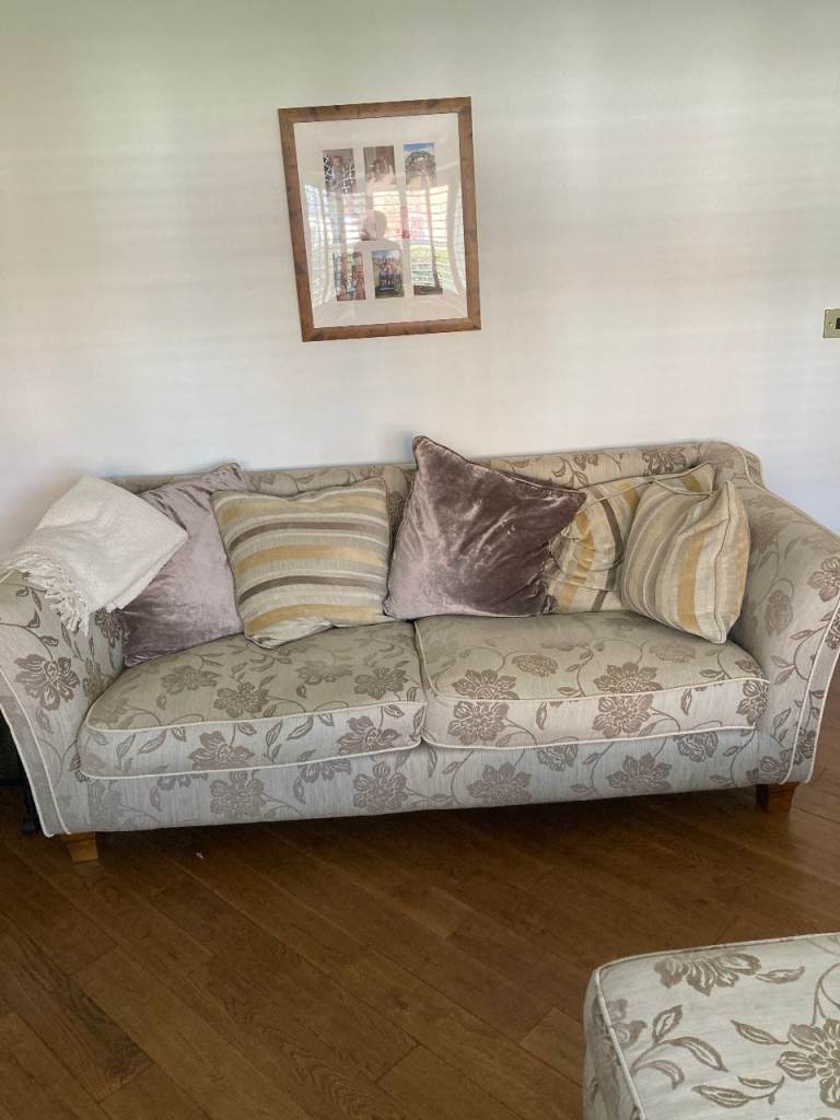 2 X 3 SEATER SOFAS, SNUGGLE CHAIR AND FOOTSTOOL
