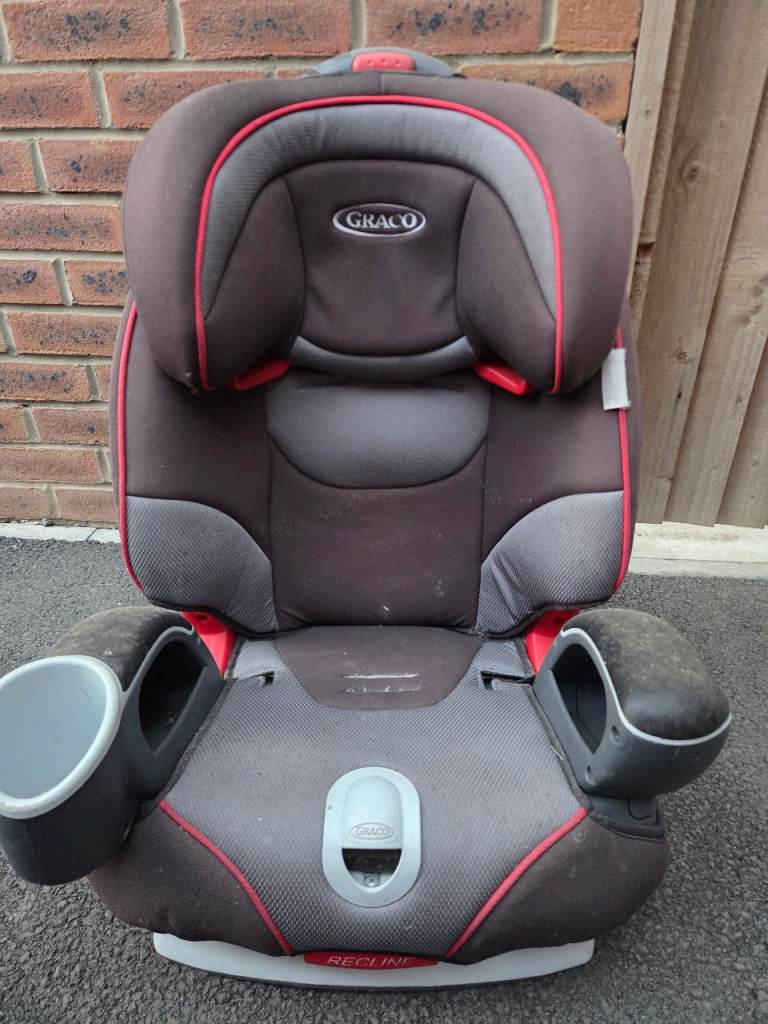Graco Car Seat with Cupholders – Brown/Grey, Good Condition