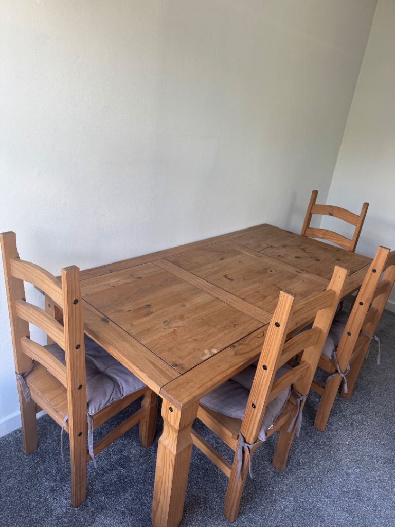 Warm wood dining table set