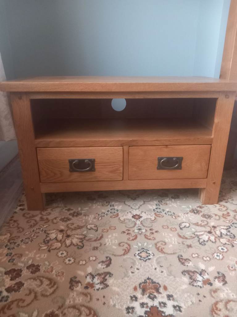 Solid oak tv unit