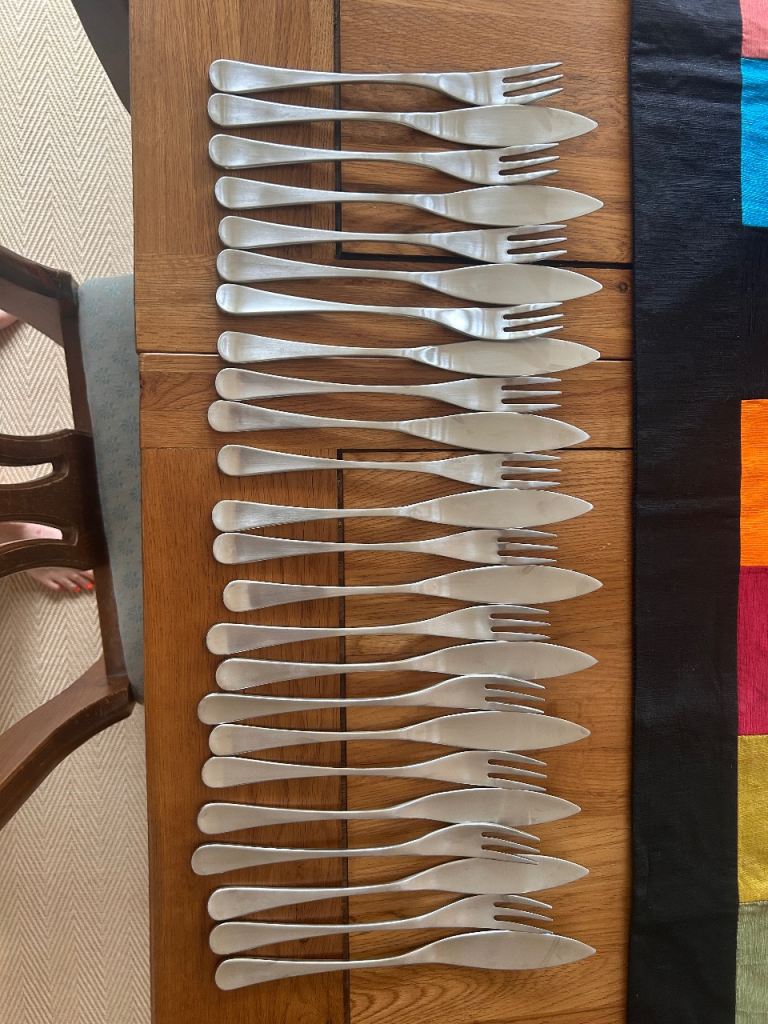 Limited Edition Robert Welch 'Radford' Cutlery Set – 12 Fish Forks & Knives