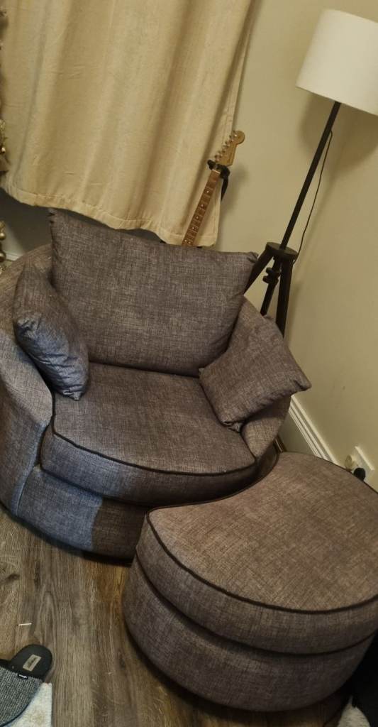 swivel chair and foot stool