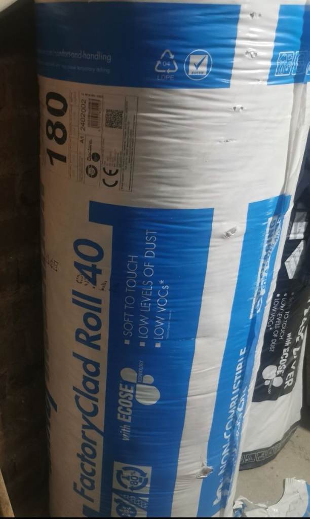 Knauf FactoryClad Roll 40 Loft Insulation 180mm (Uncut) New