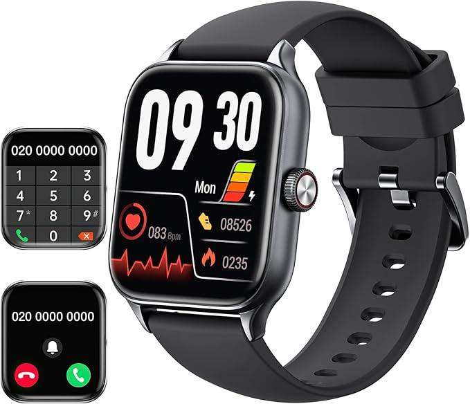 Smart Watch Fitness Watch with Pedometer, Heart Rate, SMS Reminder, Voice Assistant,   Android iOS