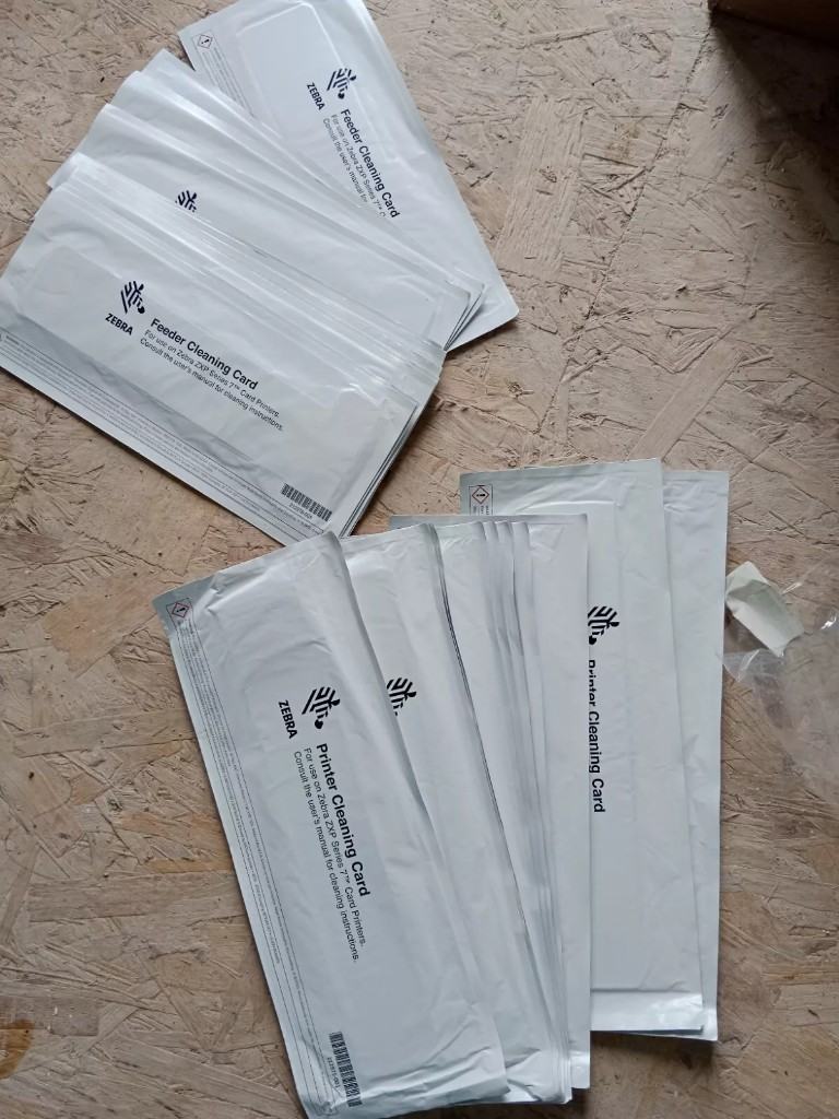 12 Zebra ZXP Series 7 Printer & Feeder Cleaning Card Kit