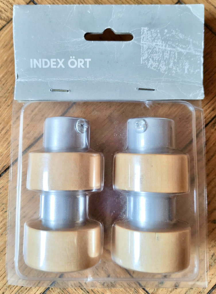Ikea Wood Effect Curtain Rail Ends/Finials 
