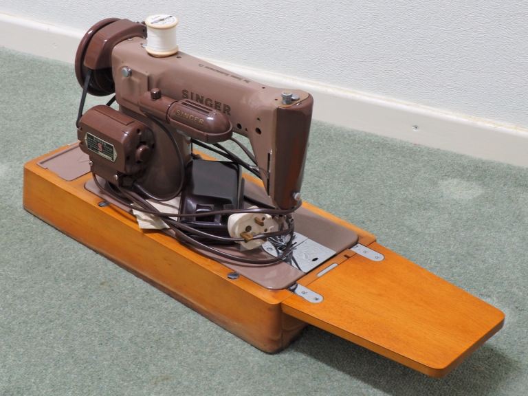 Singer 201K Sewing Machine with Attachments - Good Working Condition