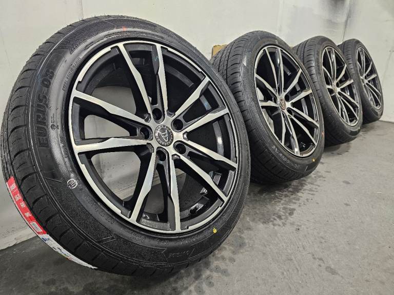 18" 5x120 VW Volkswagen T5 T6 Black Wolfrace Alloy wheels BRAND NEW TYRES TRANSPORTER VAN CAMPER 