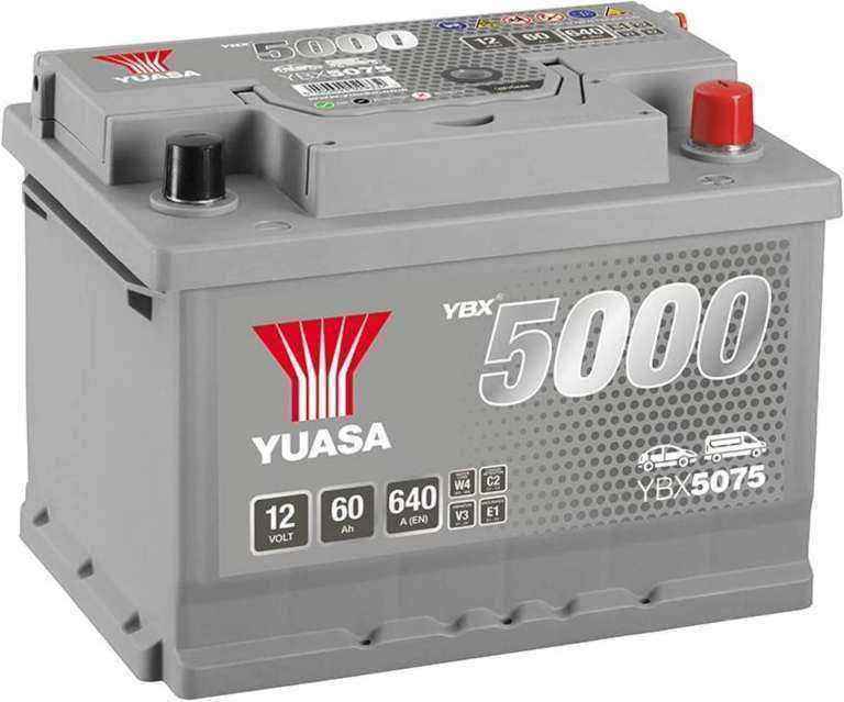 Brand New Yuasa YBX5075 12V 60Ah 640CCA Car Battery – Boxed & Unused