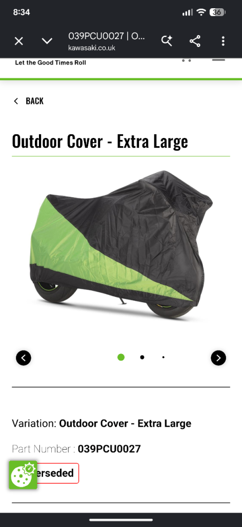 Genuine Kawasaki KLE 500 / SE Outdoor Cover XL – Brand New Sealed