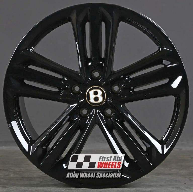 R653BG Swap BENTLEY CONTINENTAL GT mk3 4x 21'' GENUINE GLOSS BLACK ALLOY WHEELS