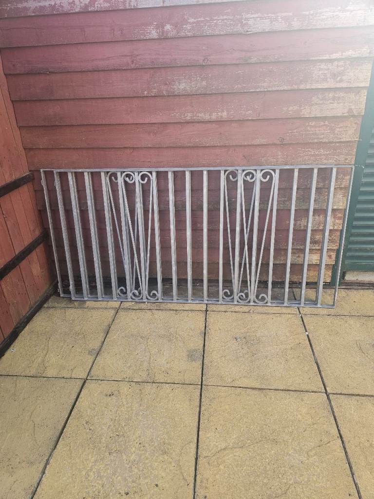 Metal Garden Fence Panel - Grey, Good Condition