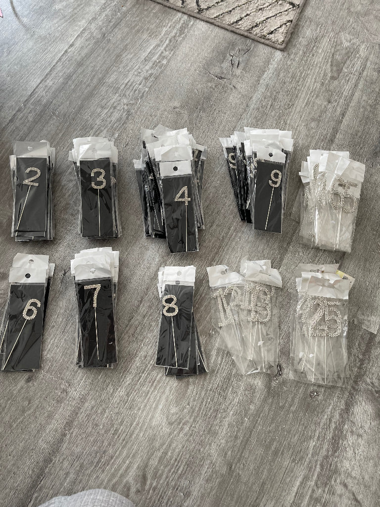 Brand new bundle of diamanté cake topper numbers 