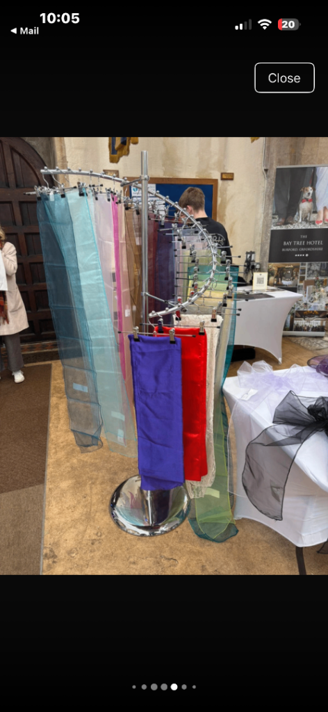 Metal Display Stand with Multicoloured Fabric Samples – Good Condition