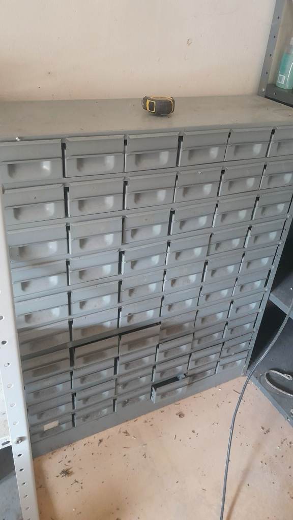 Vintage Grey Metal Storage Cabinet - 60 Drawers, Industrial Style