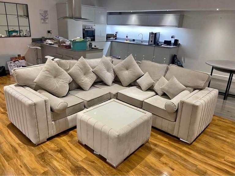 Brand New Ruby Plush Velvet 5 Seater Corner Sofa or 3+2 Seater Sofa Set ~~ Cash On Delivery