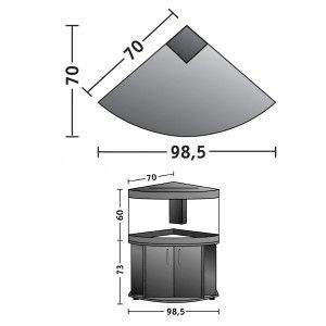 Corner Fish Tank with Cabinet - Black