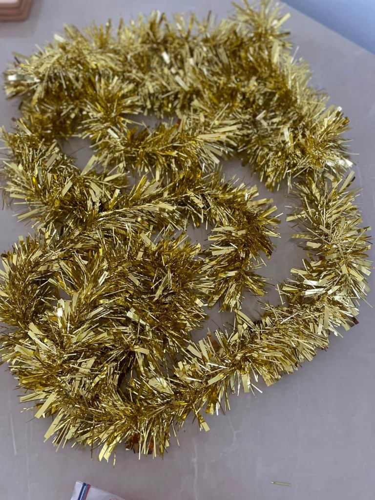 Gold Christmas Tinsel Decoration 
