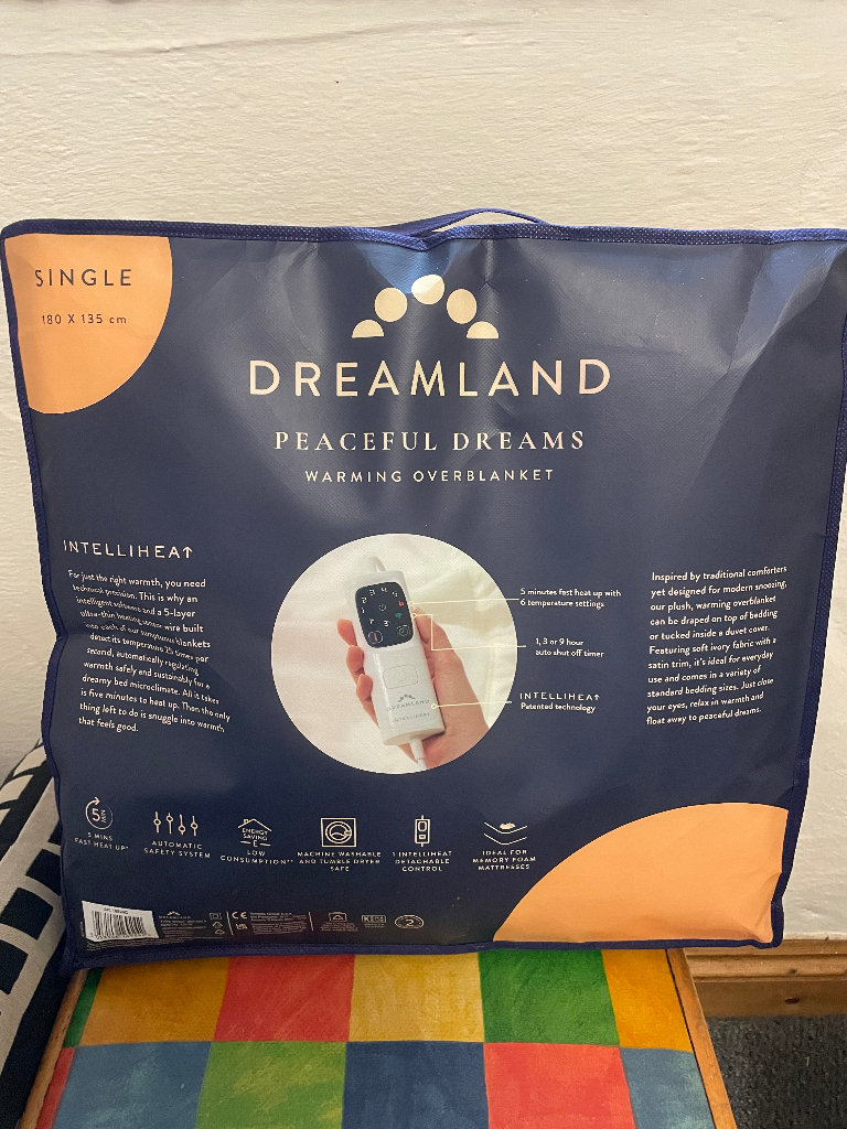 Electric Duvet - Dreamland Peaceful Dreams Warming Over Blanket Single