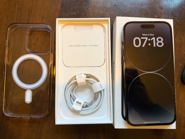 Apple iPhone 14 Pro 256GB Space Black – Unlocked – Excellent Condition – 85% Battery – Boxed