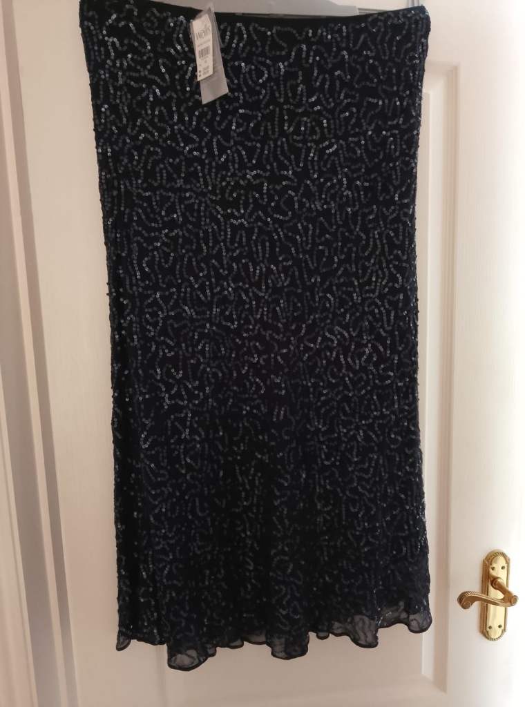 Wallis skirt sequin navy blue size 16