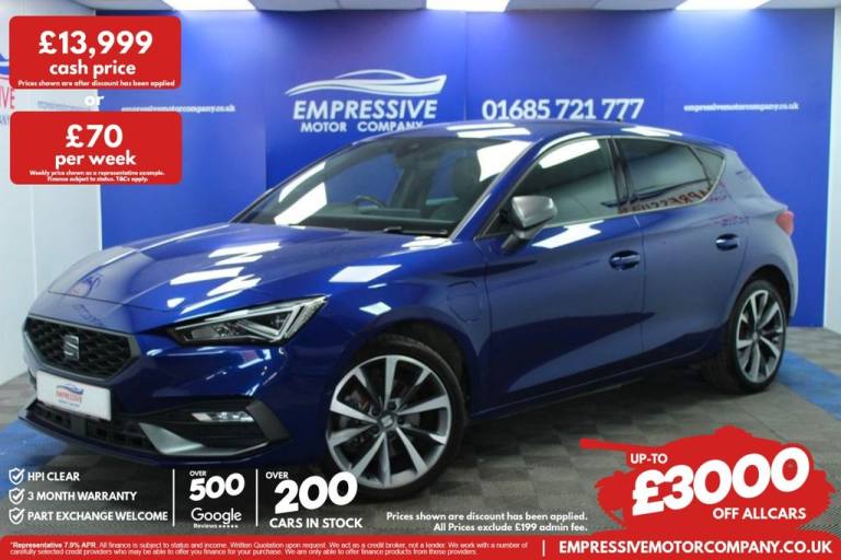 2021 21 SEAT LEON 1.4 EHYBRID 12.8KWH FR SPORT HATCHBACK 5DR PETROL PLUG-IN HYBR
