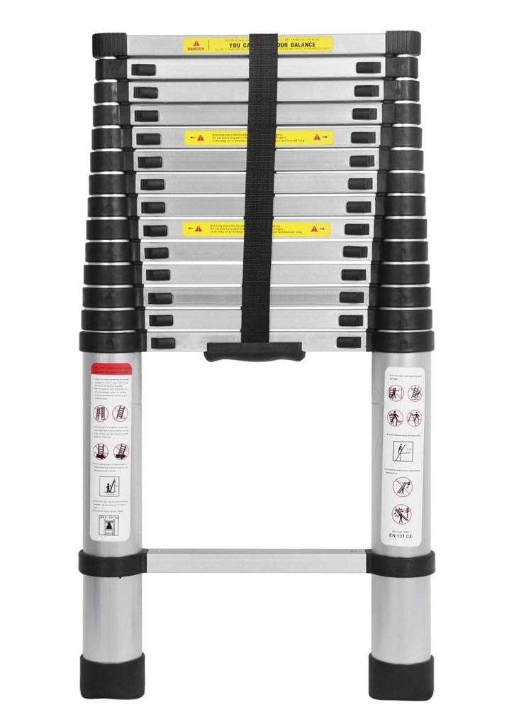 image for 4.4M / 14.4FT Telescopic Ladder, Heavy Duty Aluminum Telescoping 