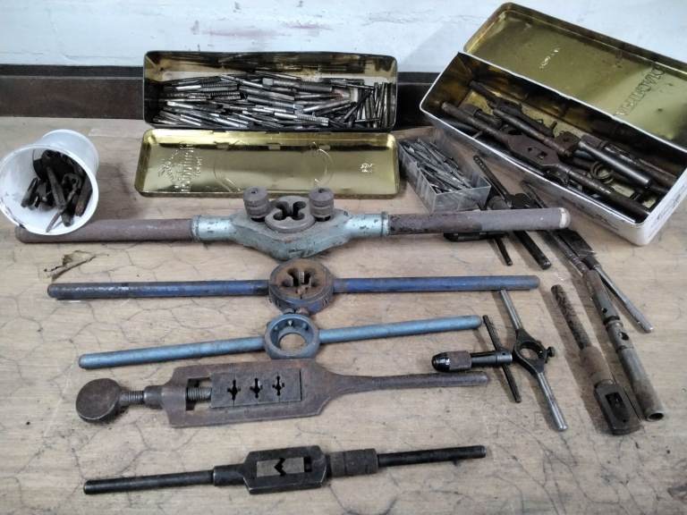 Huge job lot of engineers taps, dies and holders