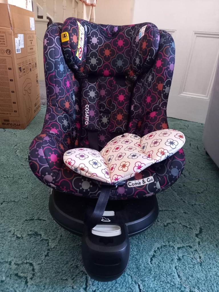 Cosatto Come & Go Car Seat – Multicoloured, Good Condition, never in accident