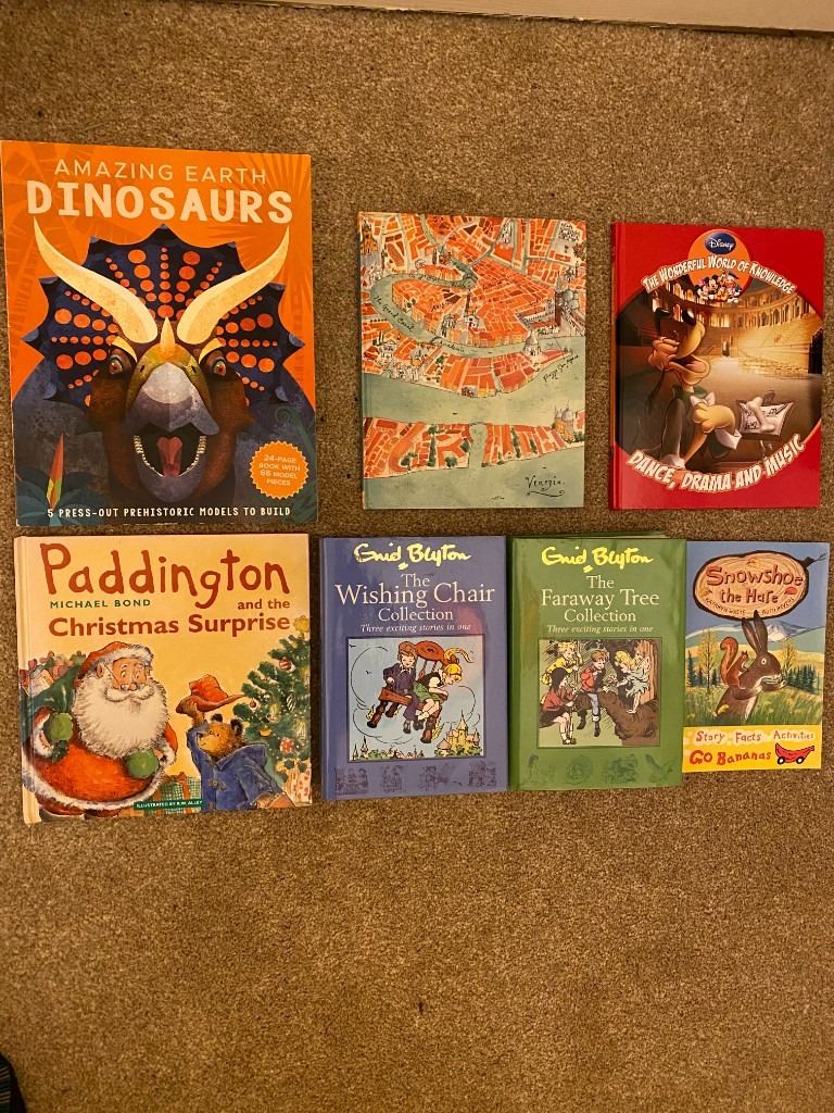 Dinosaurs, (make 5 models)£4, Enid Blyton £3 each, Paddington £3, Disney, Dance etc, £3