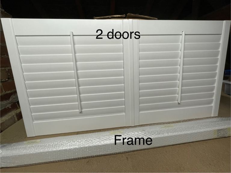 Window Privacy White Cafe Shutter Blinds 145cm W X H 75cm  (inside recess)