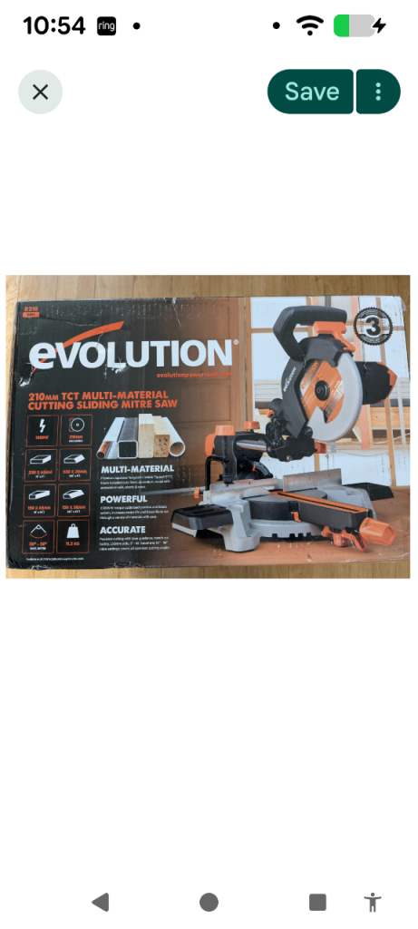 Evolution Sliding Multi Cutting Mitre Saw R210 SMS